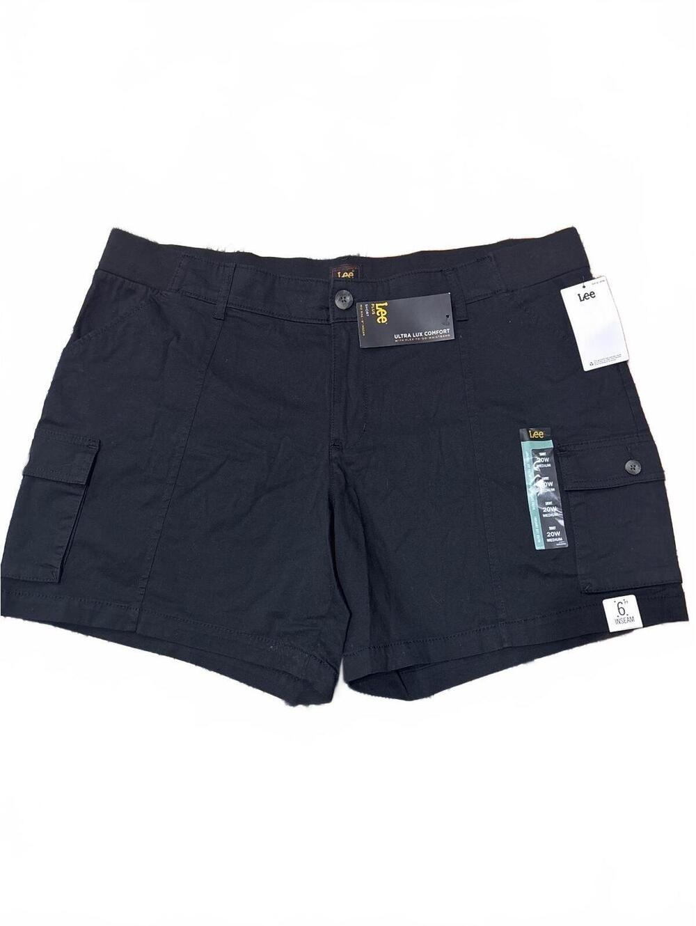 Lee Women's Black Cargo Shorts Size 20W Medium